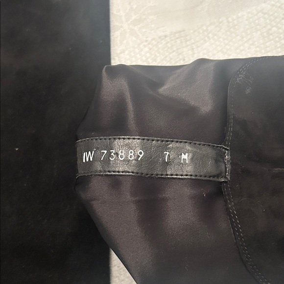 Stuart Weitzman Black Suede Knee-High Wedge Boots - Picture 13 of 14